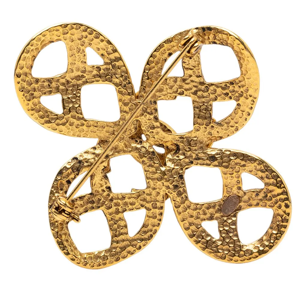 Chanel CC Gold Plated Infinity Brooch Gold Metal Very good - Back View