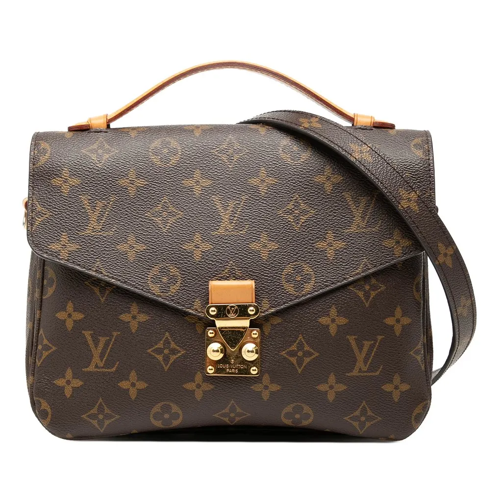 Louis Vuitton Monogram Pochette Metis Brown Canvas Good - Front View
