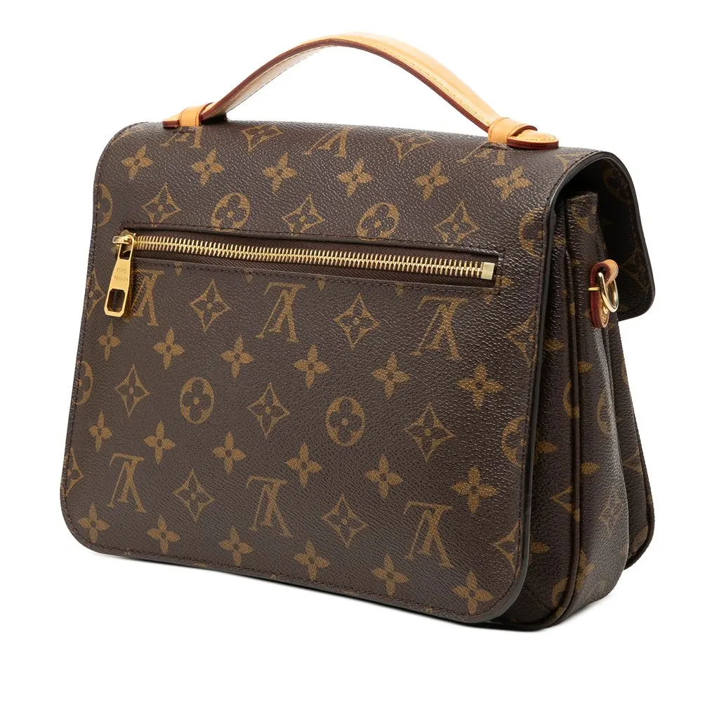 Louis Vuitton Monogram Pochette Metis Brown Canvas Good - Back View
