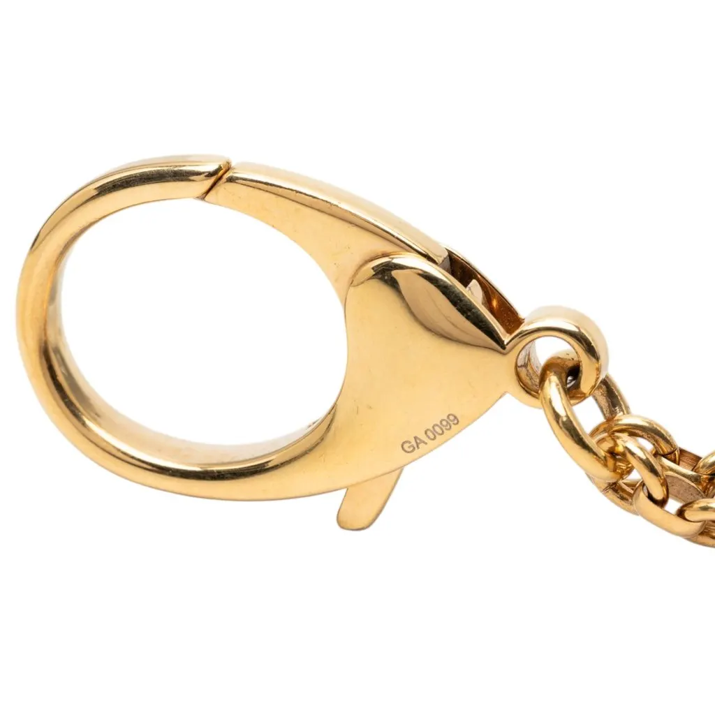 Louis Vuitton Gold Plated and Resin Glam Flower Bag Charm and Key Holder Gold Metal Very good - Model View