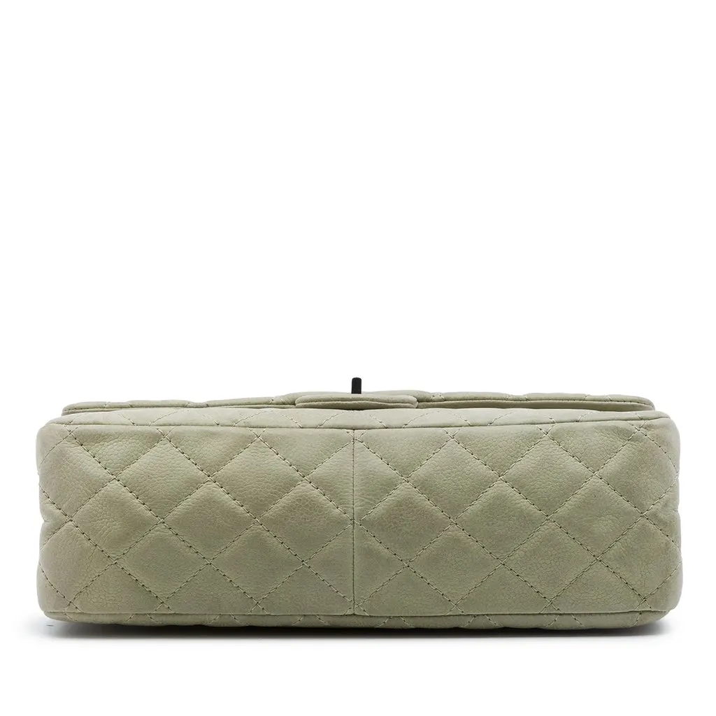 Chanel Quilted Caviar Reissue 2.55 Double Flap 226 Green Leather Very good - Inside View