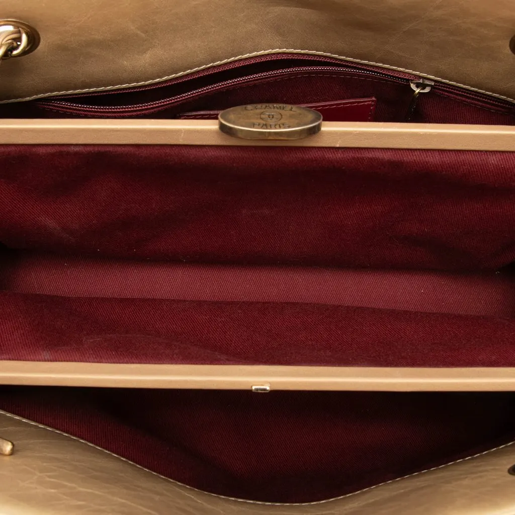 Chanel Medium Aged Calfskin Just Mademoiselle Bowling Bag Gold Leather Very good - Model View