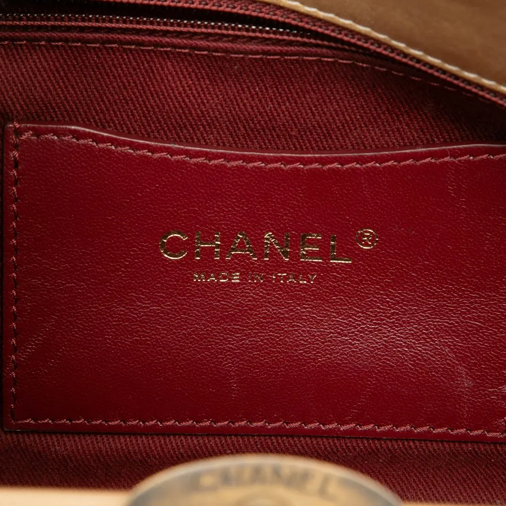 Chanel Medium Aged Calfskin Just Mademoiselle Bowling Bag Gold Leather Very good - Box View