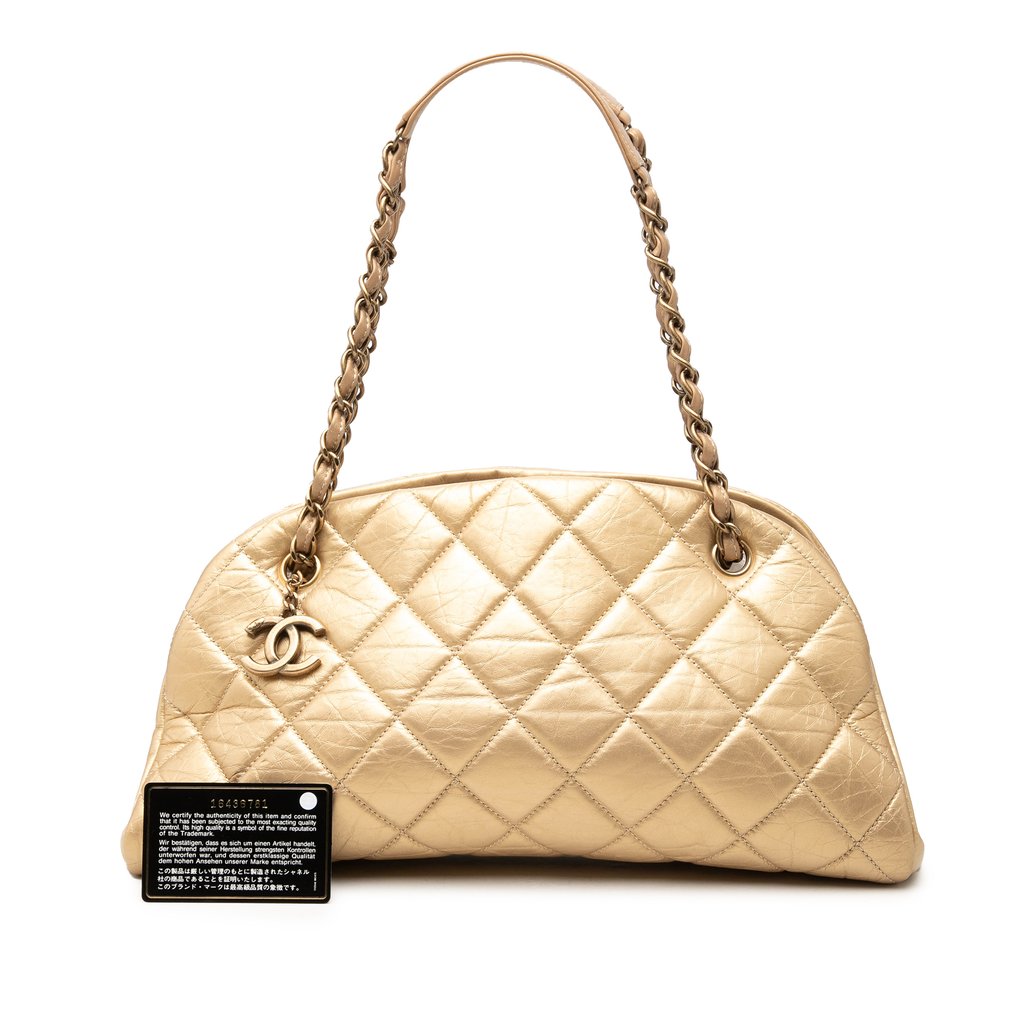 Chanel Medium Aged Calfskin Just Mademoiselle Bowling Bag Go