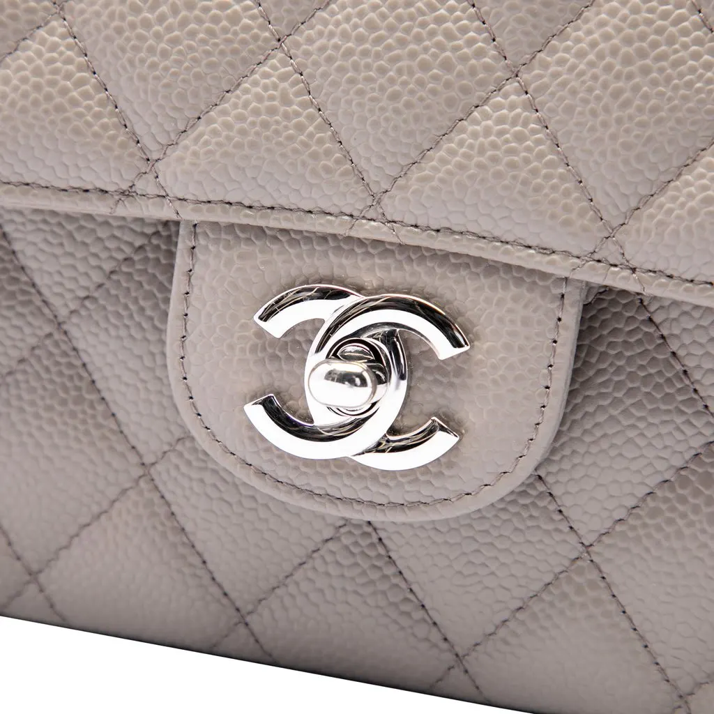 Chanel Medium Classic Caviar Double Flap Brown Leather Very good - Box View