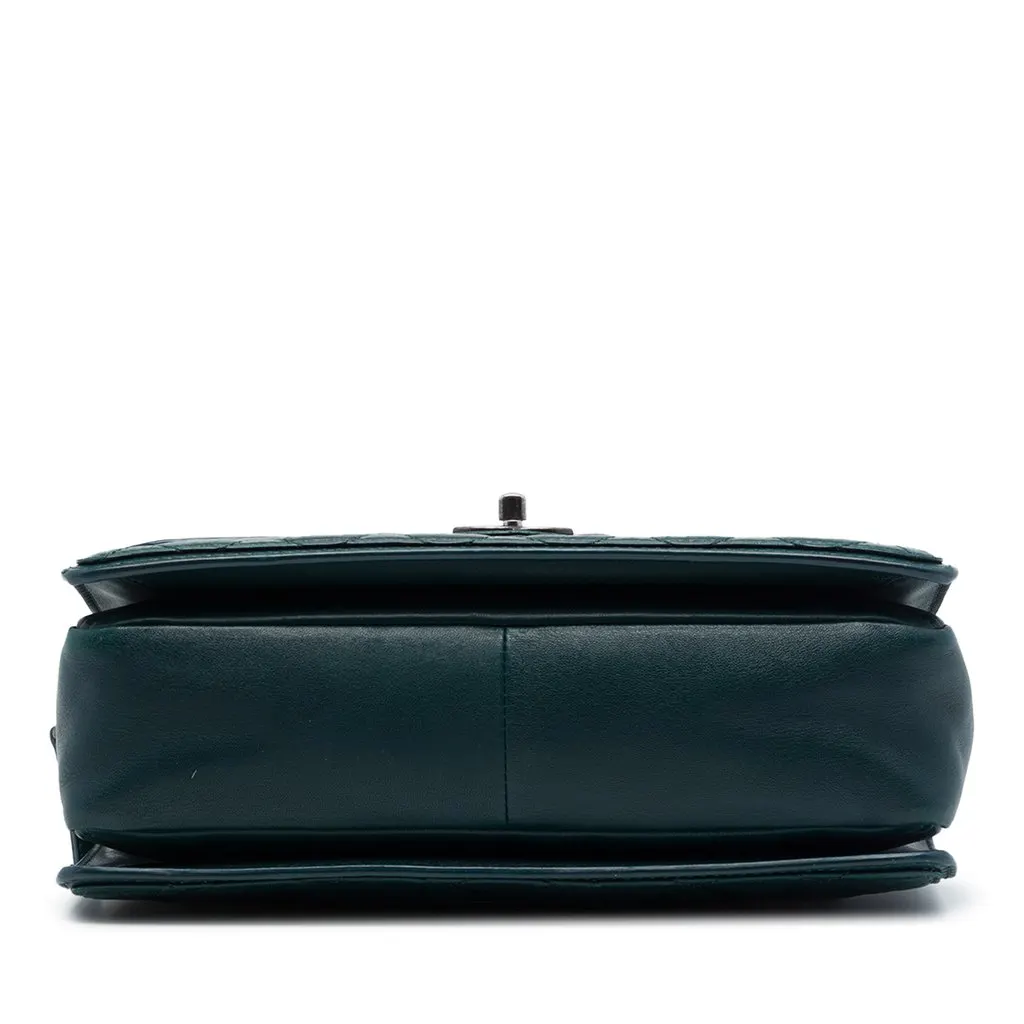 Chanel Large Quilted Lambskin Citizen Zip Flap Green Leather Very good - Inside View