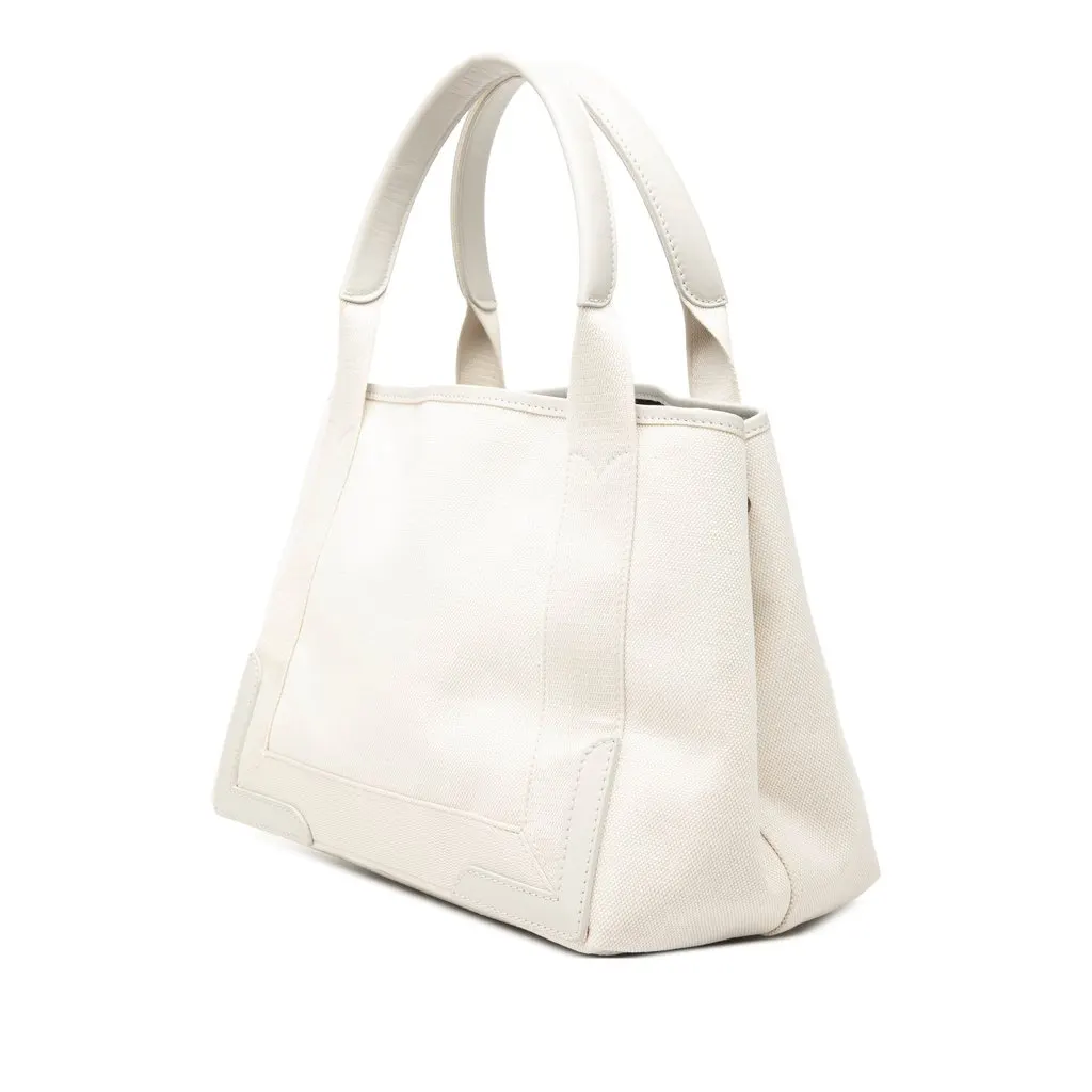 Balenciaga Canvas Navy Cabas Tote S White Very good - Back View