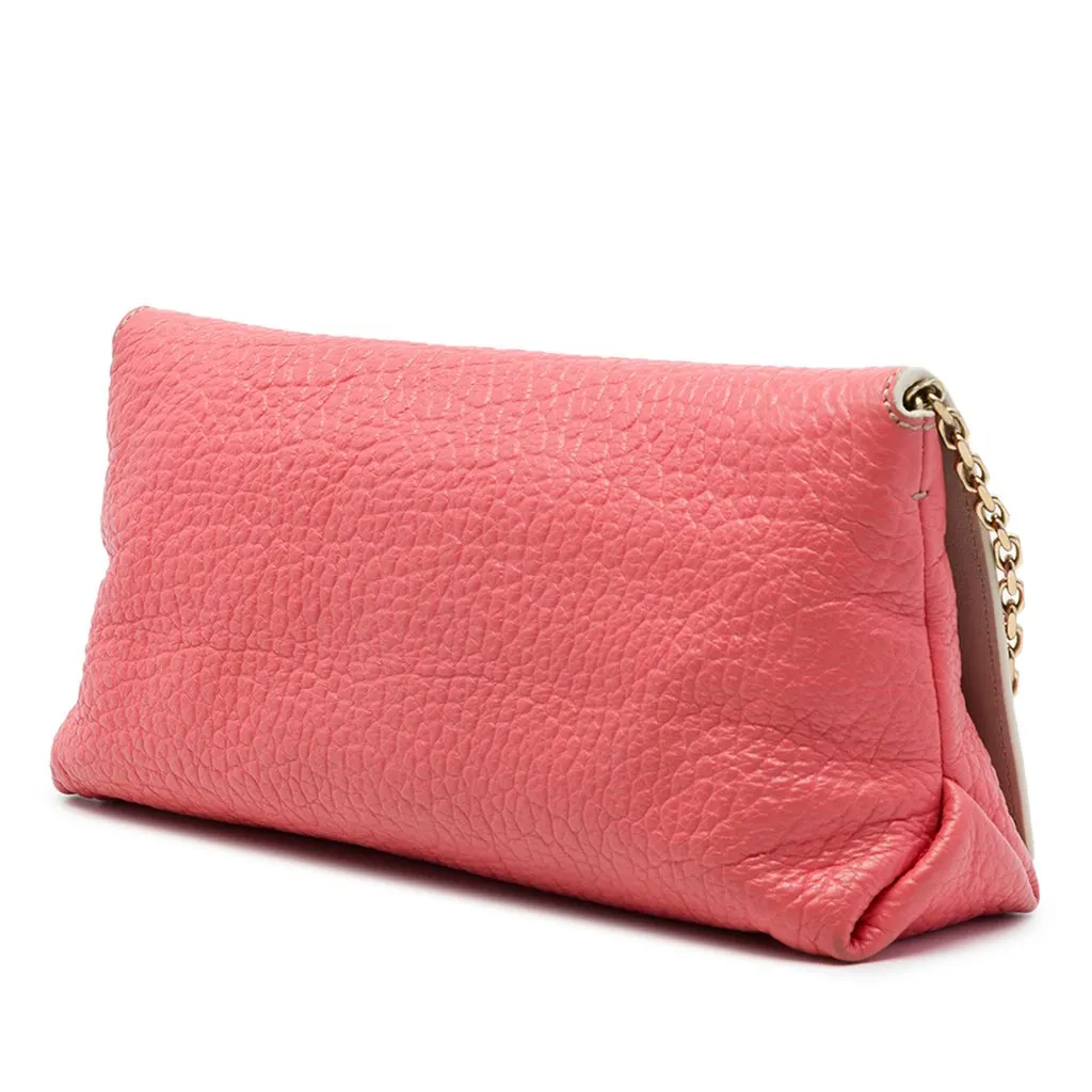 Burberry Medium Grained Calfskin Mildenhall Crossbody Pink Leather Very good - Back View