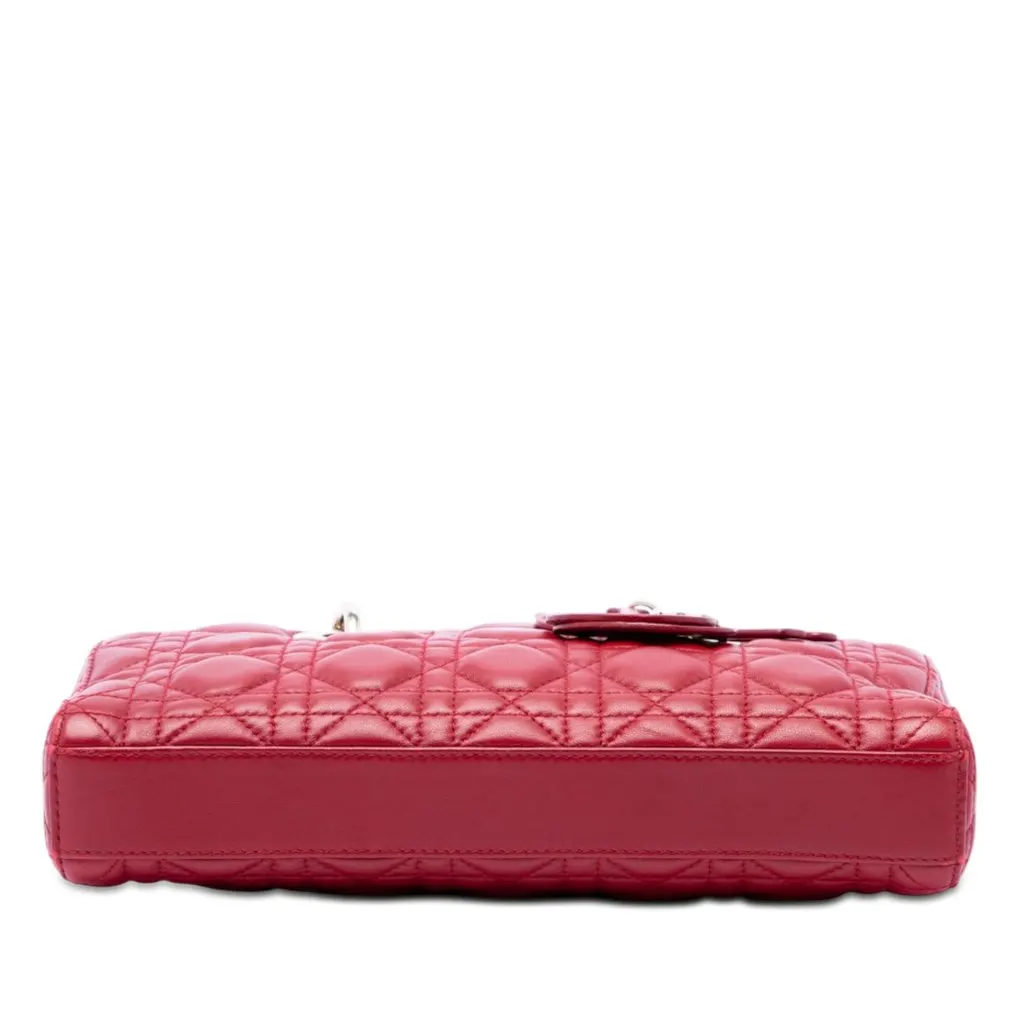 Dior Medium Lambskin Cannage Lady D Joy Red Leather Very good - Inside View