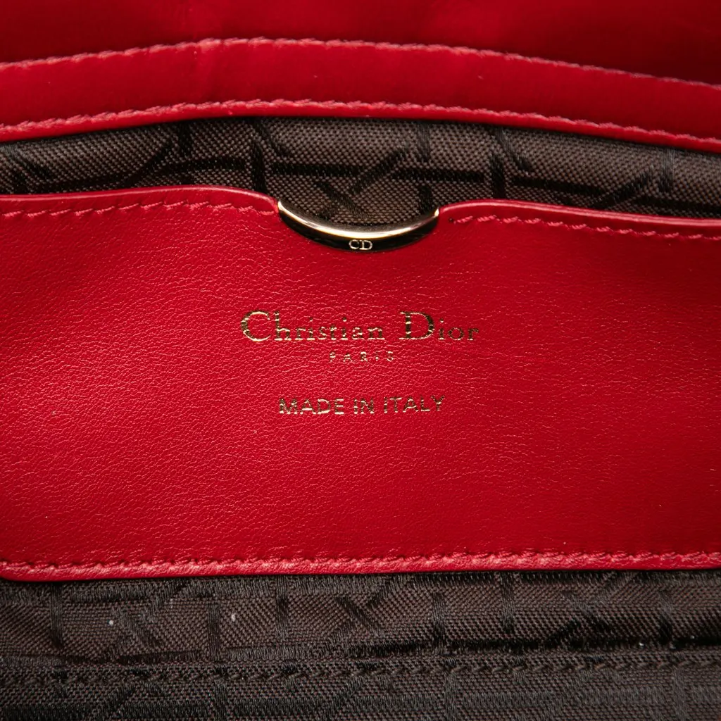 Dior Medium Lambskin Cannage Lady D Joy Red Leather Very good - Box View