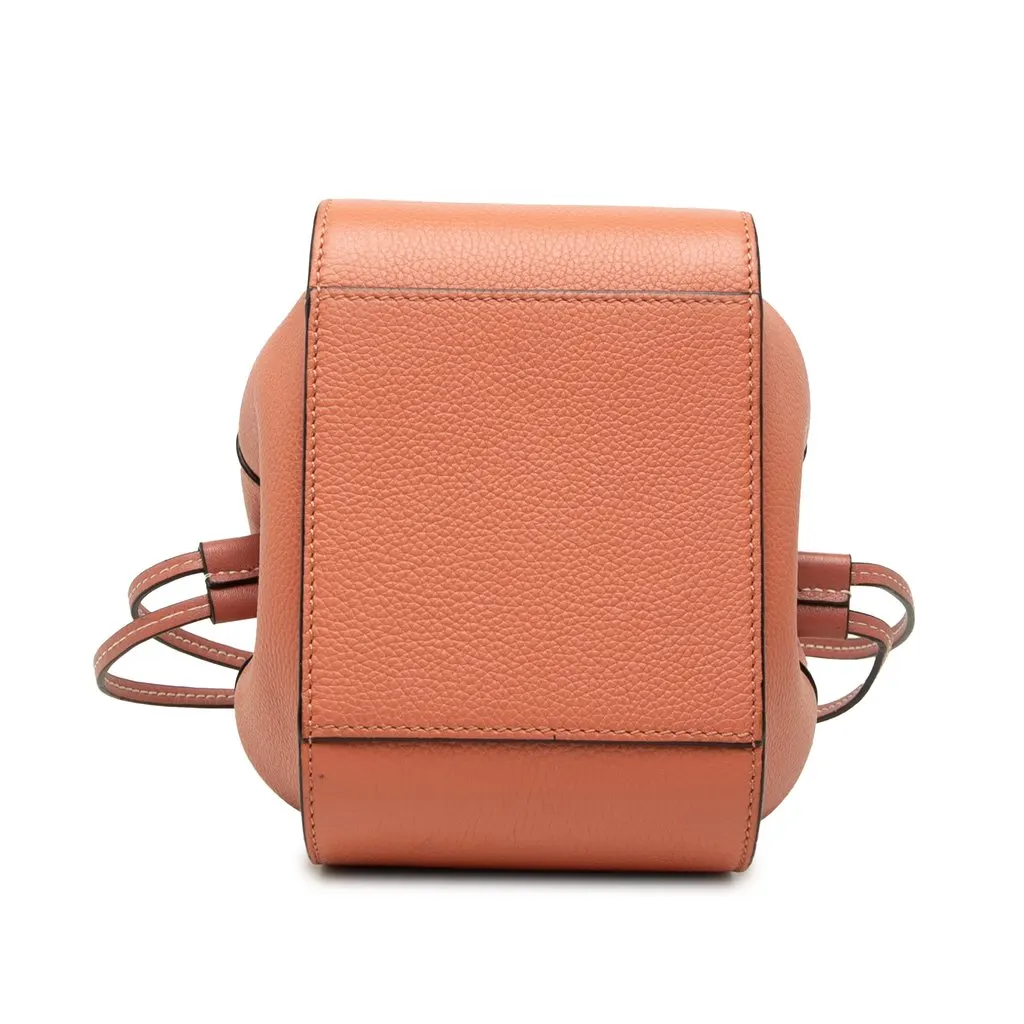 LOEWE Mini Grained Calfskin Drawstring Hammock Bag Orange Leather Very good - Inside View