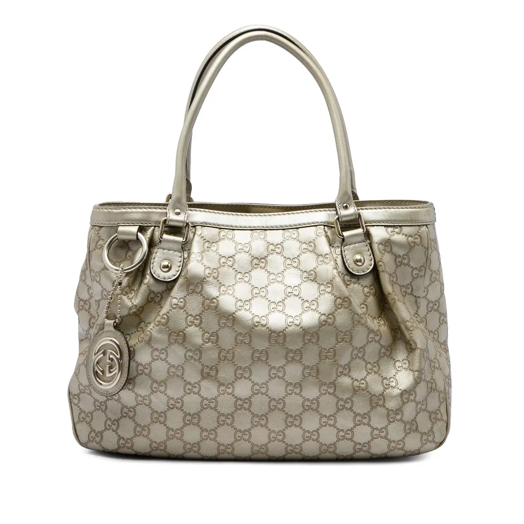 Gucci Guccissima Sukey Tote Gold Leather Good - Front View