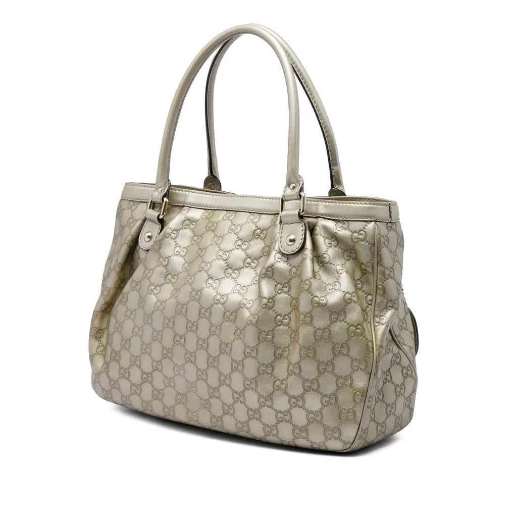 Gucci Guccissima Sukey Tote Gold Leather Good - Back View