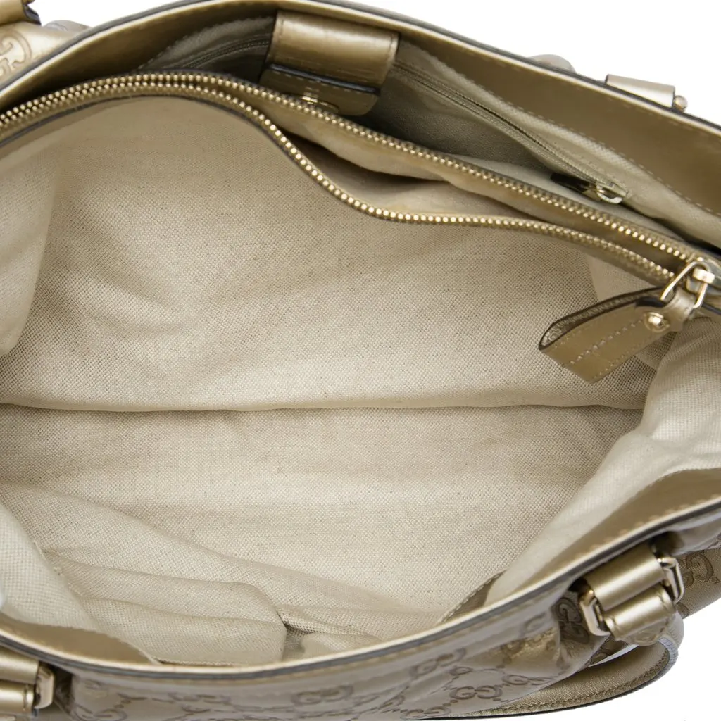 Gucci Guccissima Sukey Tote Gold Leather Good - Model View