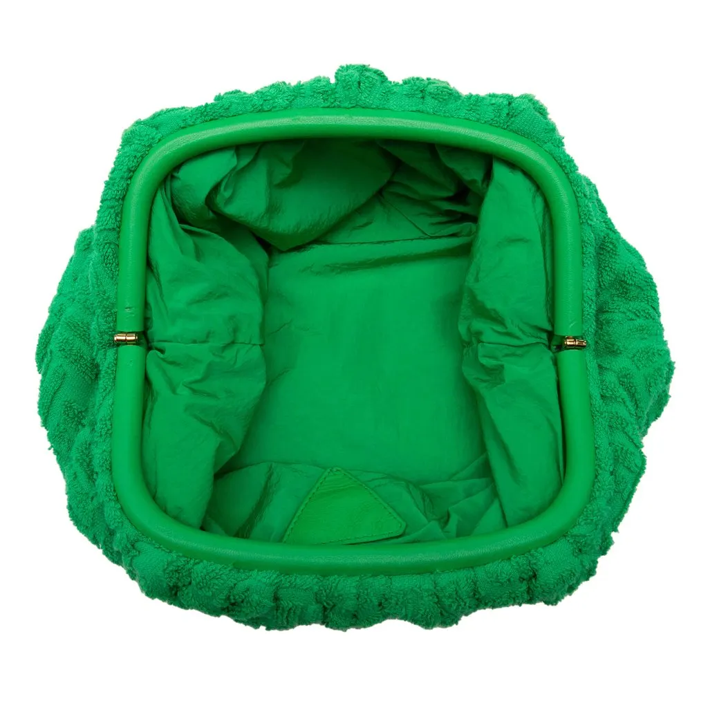 Bottega Veneta Teen Terry Cloth The Pouch Green Very good - Model View