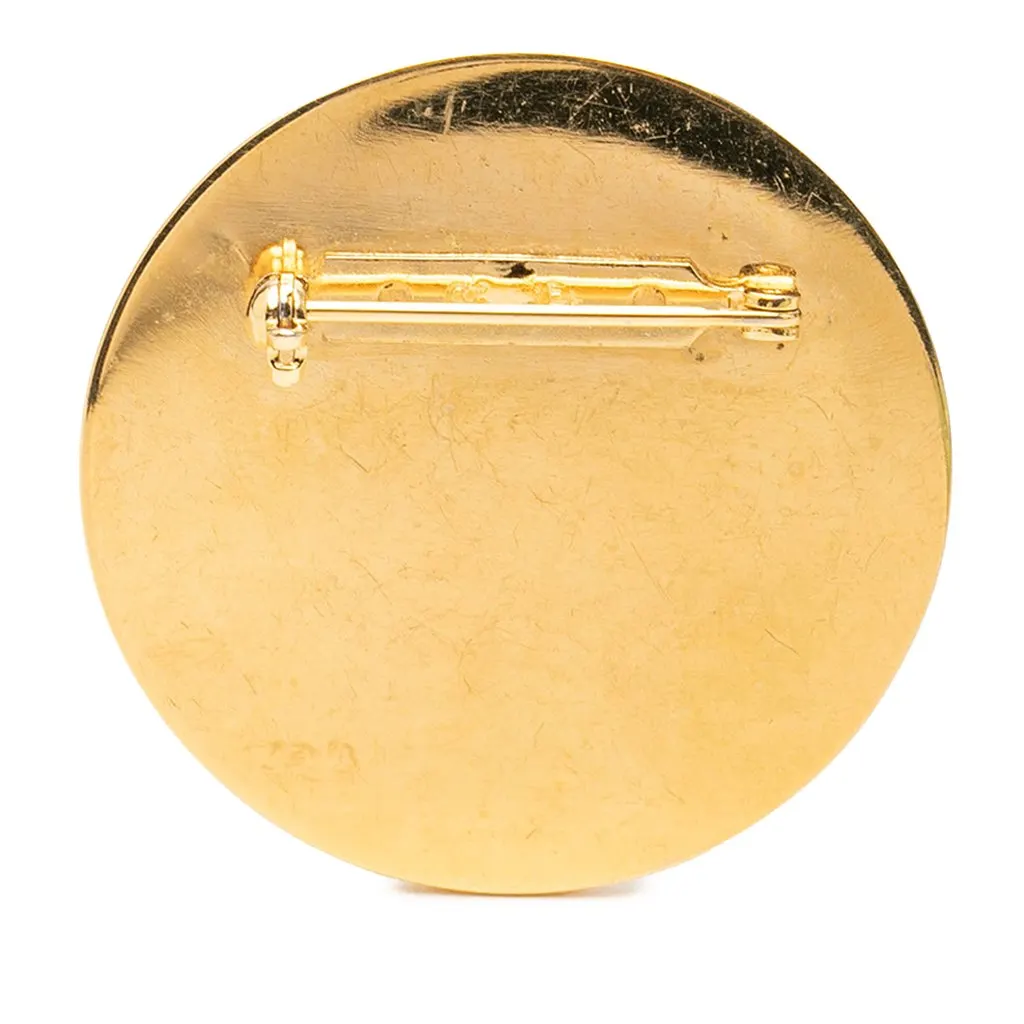 Chanel CC Gold Plated Enamel 31 Rue Cambon Brooch Gold Metal Very good - Back View