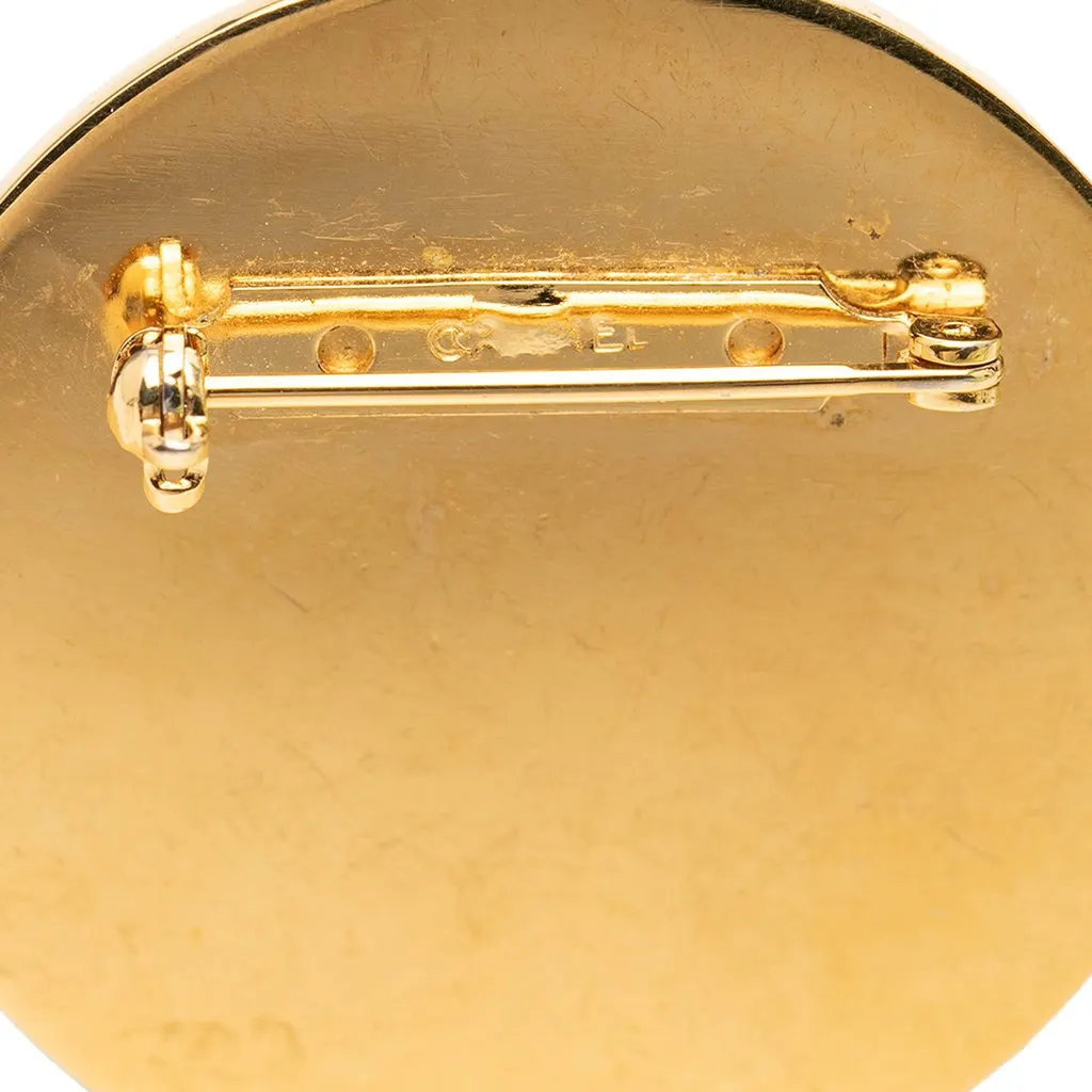 Chanel CC Gold Plated Enamel 31 Rue Cambon Brooch Gold Metal Very good - Inside View