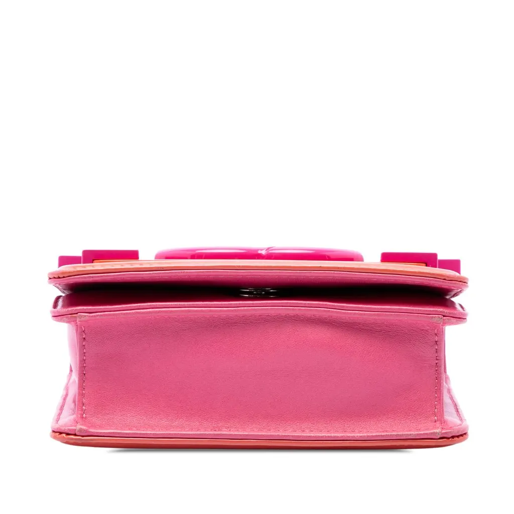 Chanel Mini Ombre Acrylic and Patent Boy Brick Flap Pink Leather Very good - Inside View