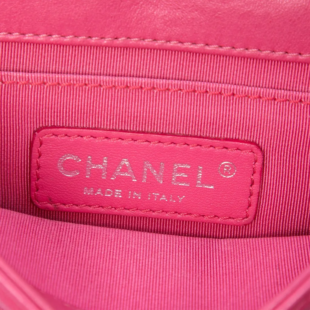 Chanel Mini Ombre Acrylic and Patent Boy Brick Flap Pink Leather Very good - Box View