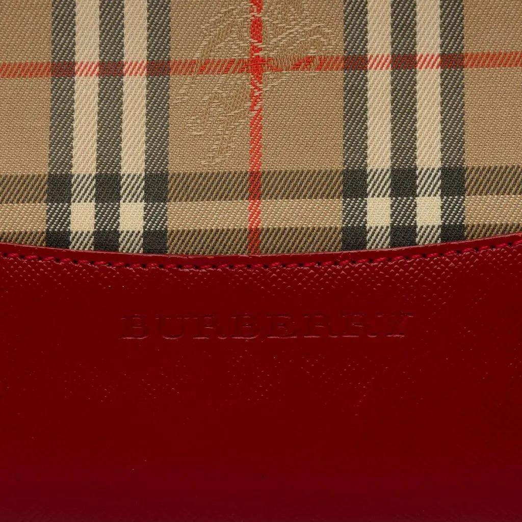 Burberry Haymarket Check Canvas Tote Beige Canvas Good - Box View