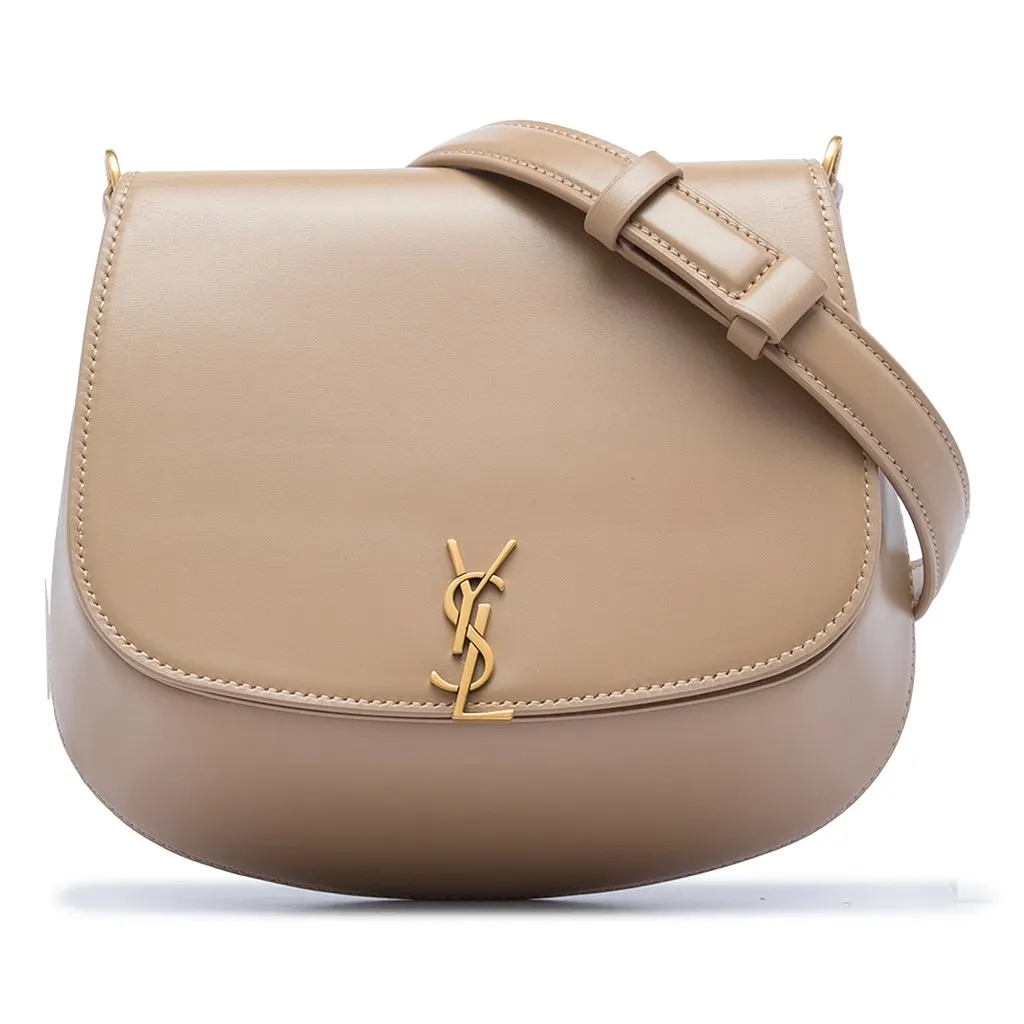 Saint Laurent Mini Box Calfskin Monogram Voltaire Top Handle Bag Beige Leather Very good - Front View