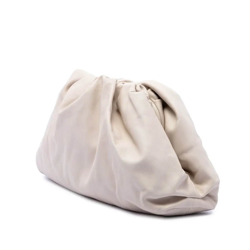 Bottega Veneta Lambskin The Pouch White Leather Very good - Back View
