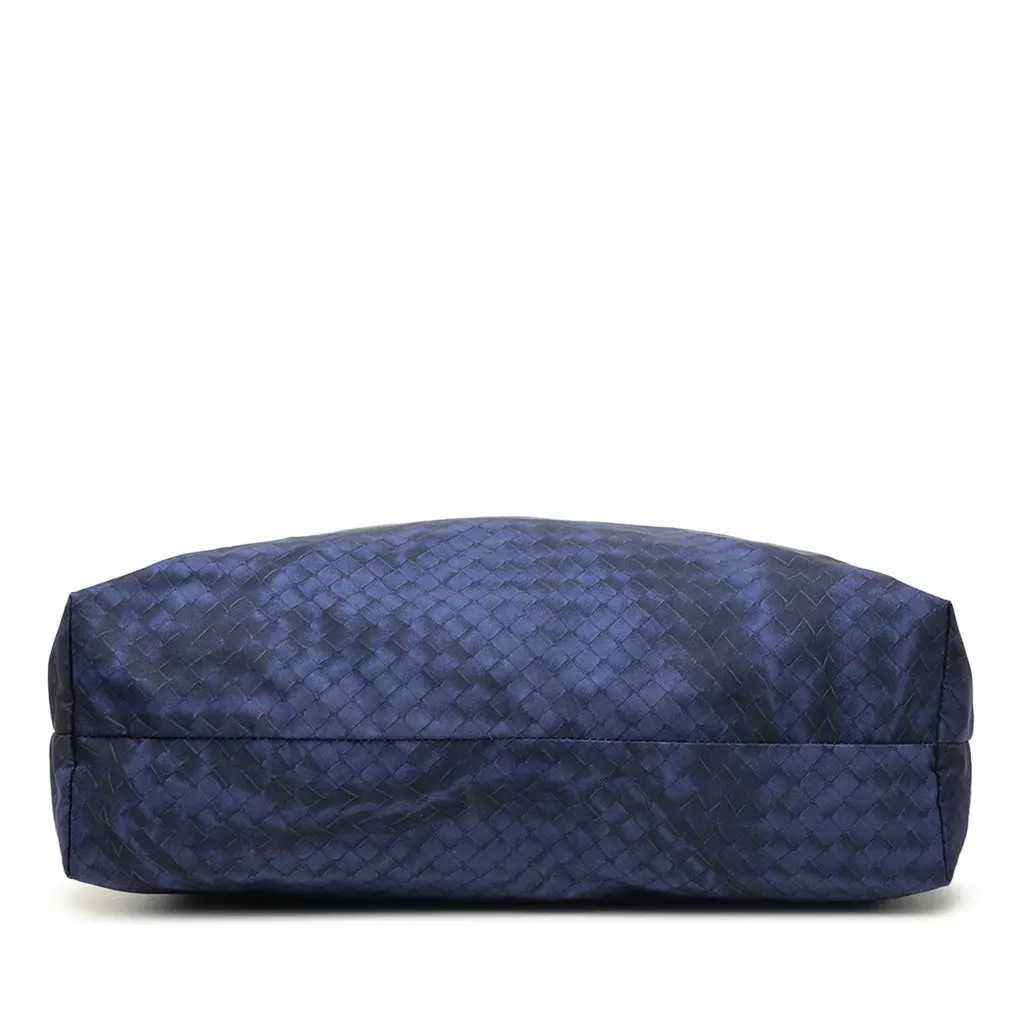 Bottega Veneta Nylon Intrecciolusion Tote Blue Polyamide Good - Inside View