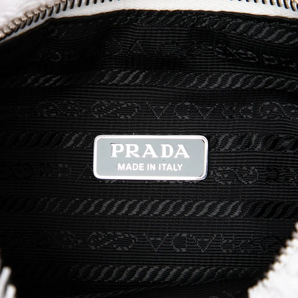 Prada Mini Terry Re Edition 2000 Shoulder Bag White Cotton Very good - Box View