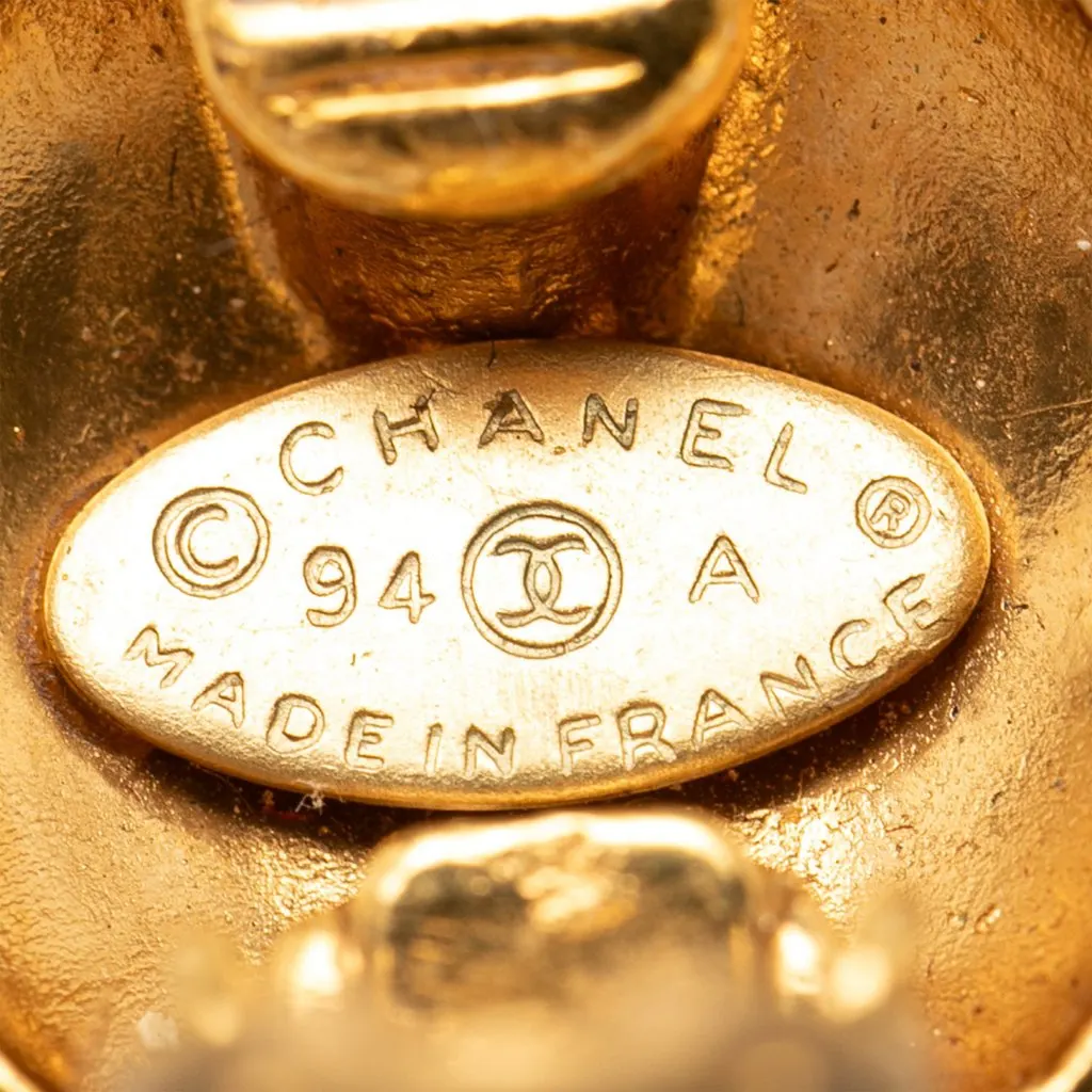 Chanel Triple CC Gold Plated Clip On Closure Gold Metal Very good - Inside View