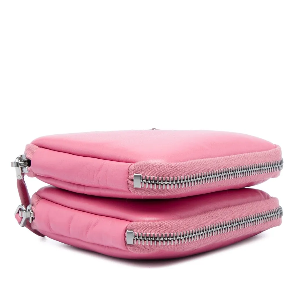 Prada Mini Soft Nappa Triangle Pouch Pink Leather Very good - Inside View