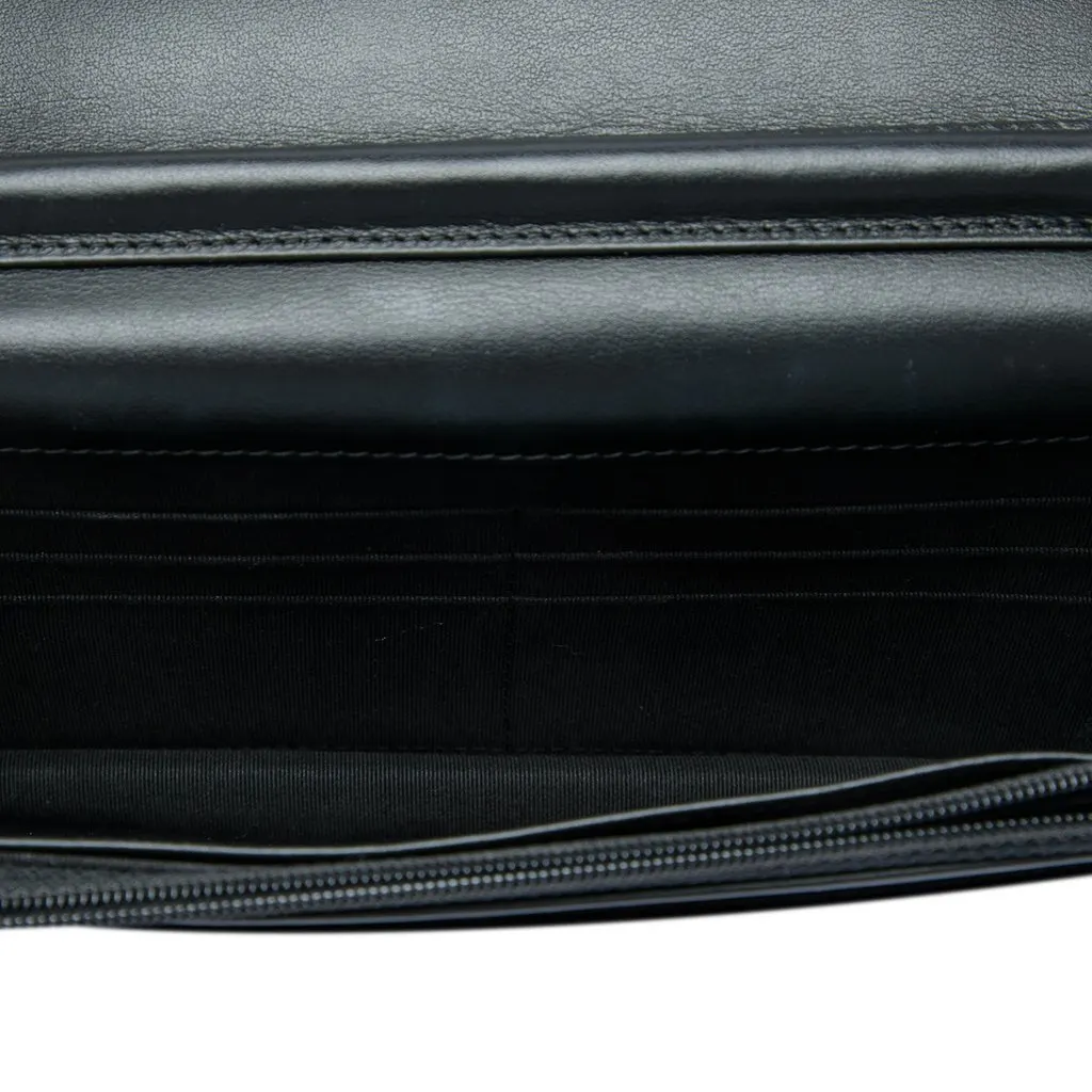 Chanel Quilted Aged Calfskin So Black Gabrielle Wallet On Chain Black Leather Very good - Model View