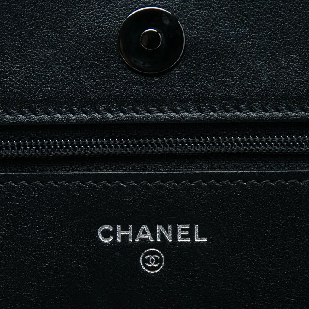 Chanel Quilted Aged Calfskin So Black Gabrielle Wallet On Chain Black Leather Very good - Box View