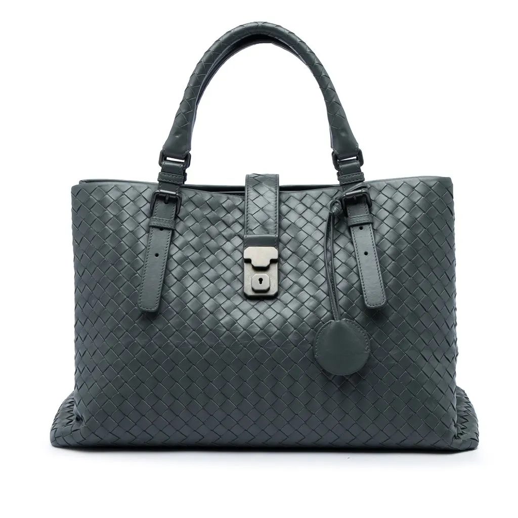 Bottega Veneta Medium Nappa Intrecciato Roma Tote MultiColor Leather Good - Front View