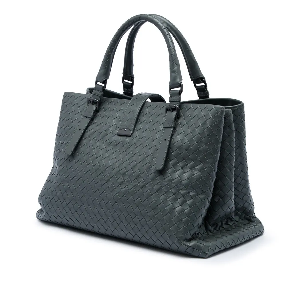 Bottega Veneta Medium Nappa Intrecciato Roma Tote MultiColor Leather Good - Back View