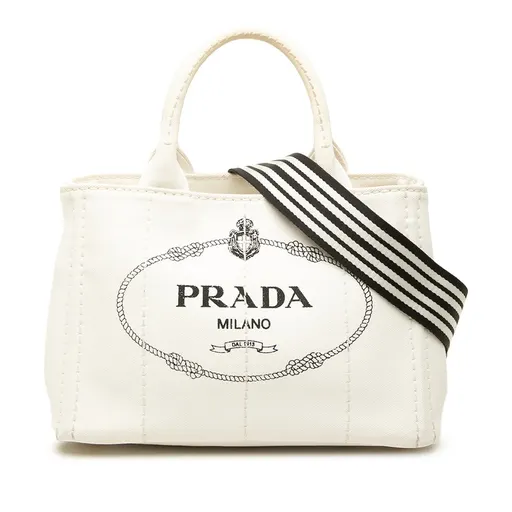 Prada Small Canvas Canapa Logo Tote