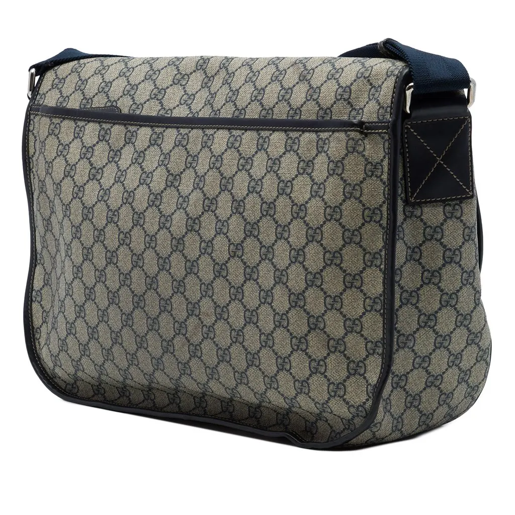 Gucci GG Supreme Messenger Bag Beige Canvas Very good - Back View