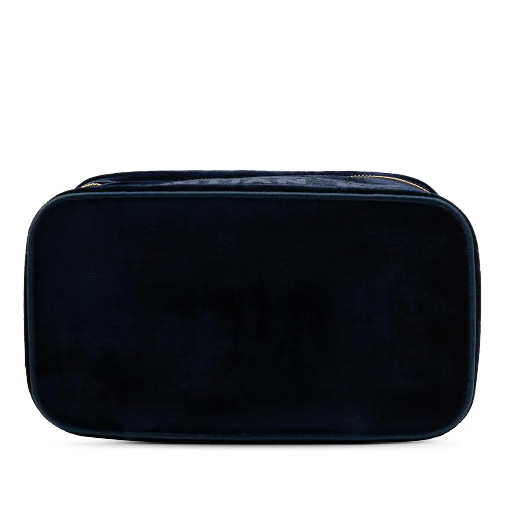 Dior Embroidered Velvet Diortravel Vanity Case Blue Very good - Inside View