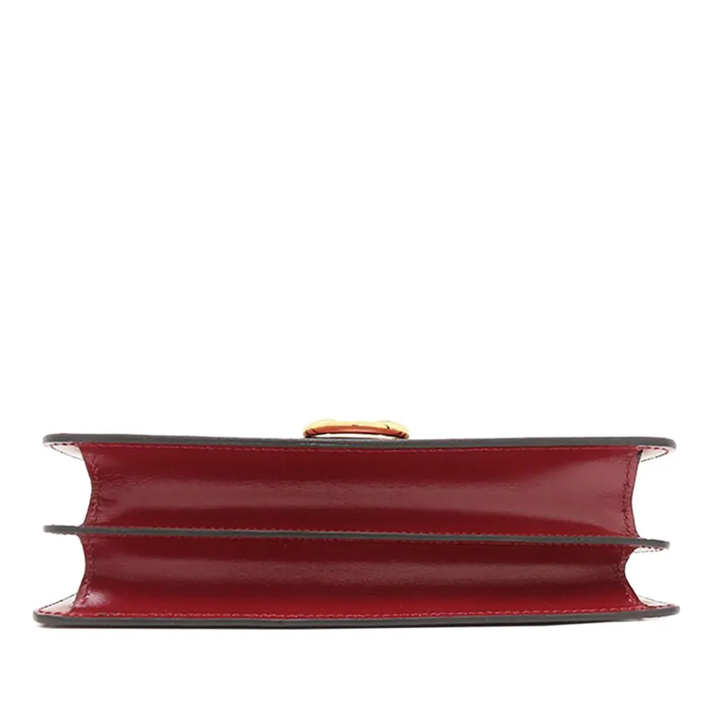 Celine Leather Double Flap Top Handle Bag Red Leather Very good - Inside View