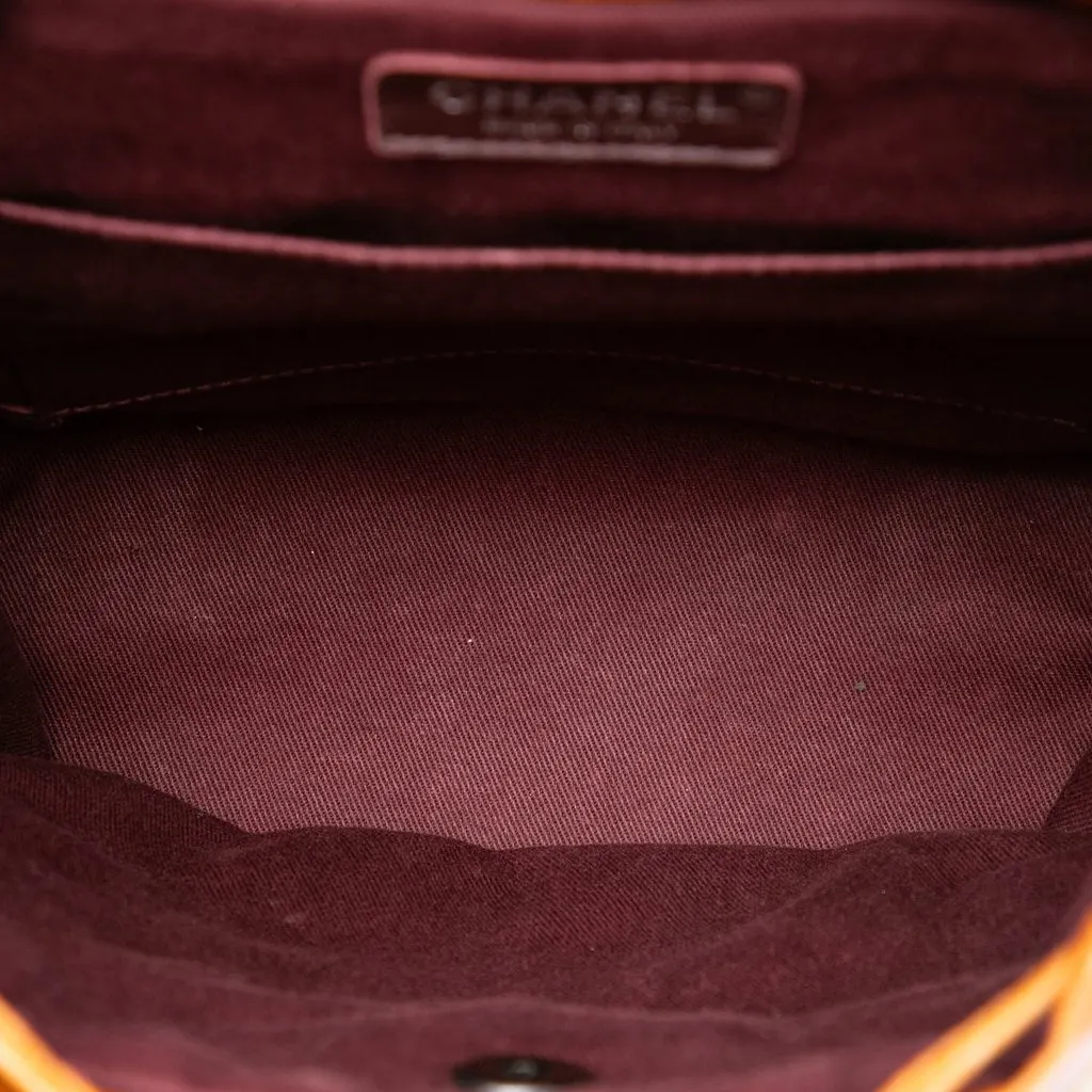 Chanel Small Shearling and Glazed Calfskin Mountain Backpack Brown Fur Very good - Model View