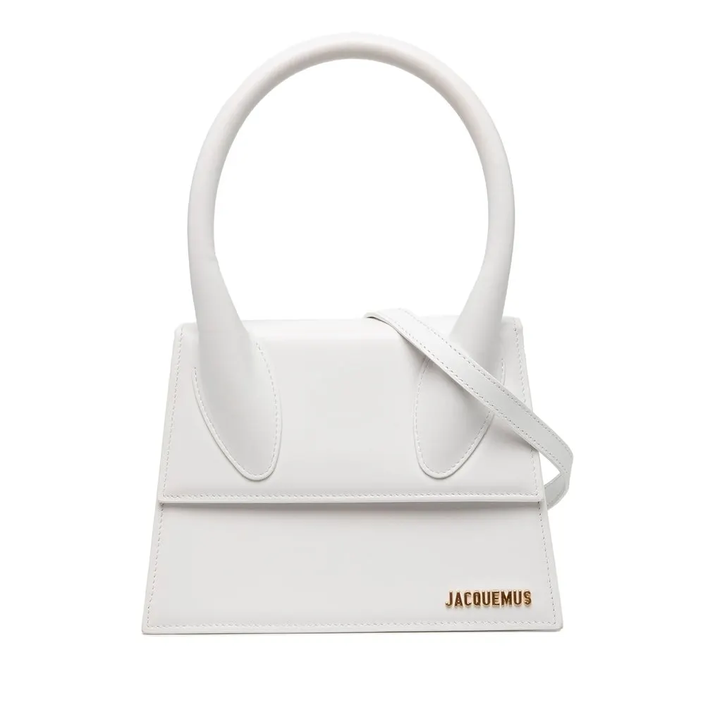 Jacquemus Smooth Calfskin Le Grand Chiquito White Leather Very good - Front View