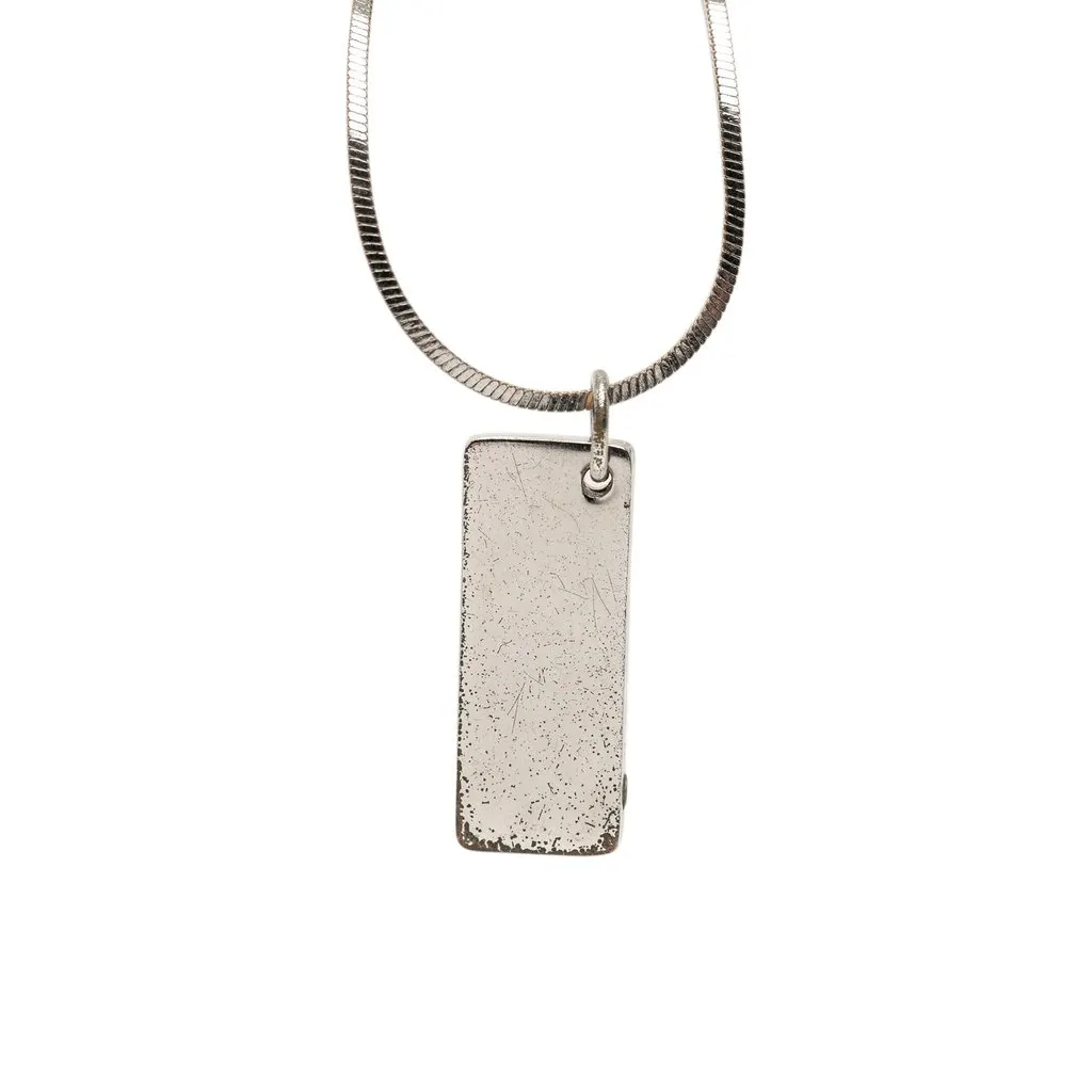 Dior Brass Enamel Trotter Plate Pendant Necklace Silver Metal Very good - Inside View