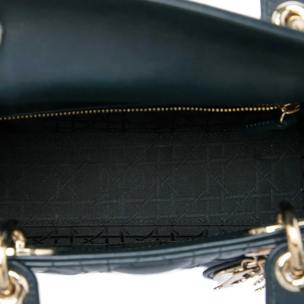 Dior Small Lambskin Cannage MyABCDior Lady Dior Black Leather Very good - Model View