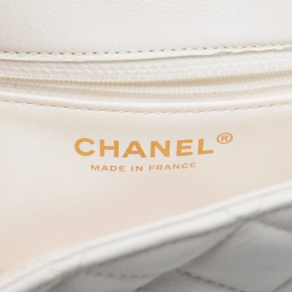 Chanel Mini Quilted Caviar Sweet Flap White Leather Very good - Box View