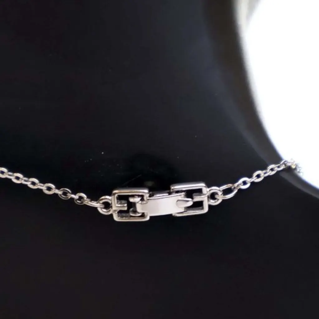 Givenchy Silver Plated G Logo Rhinestone Pendant Necklace Silver Metal Very good - Inside View