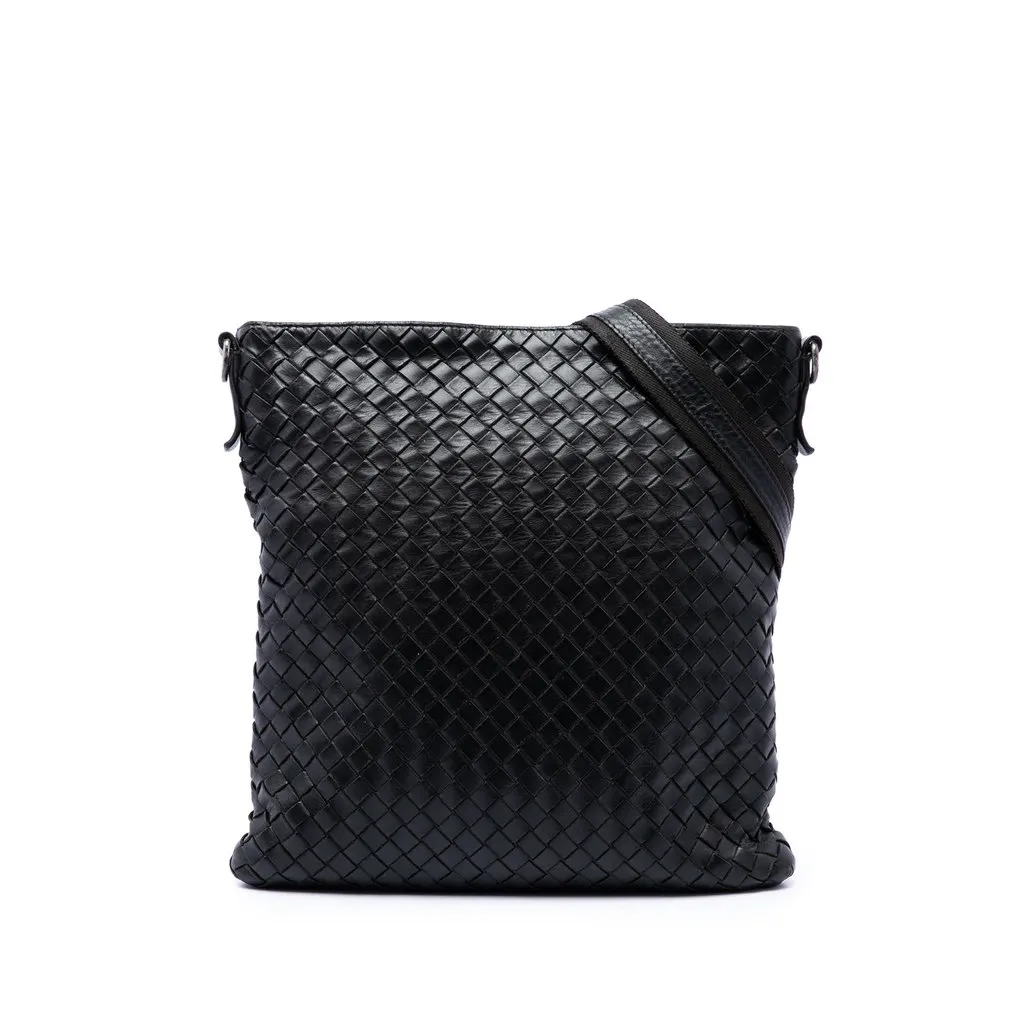 Bottega Veneta Nappa Intrecciato VN Crossbody Black Leather Very good - Front View