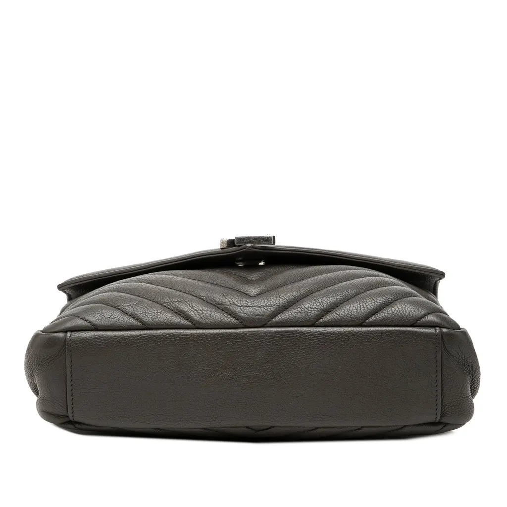 Saint Laurent Medium Chevron Sheepskin Monogram College Satchel MultiColor Leather Very good - Inside View