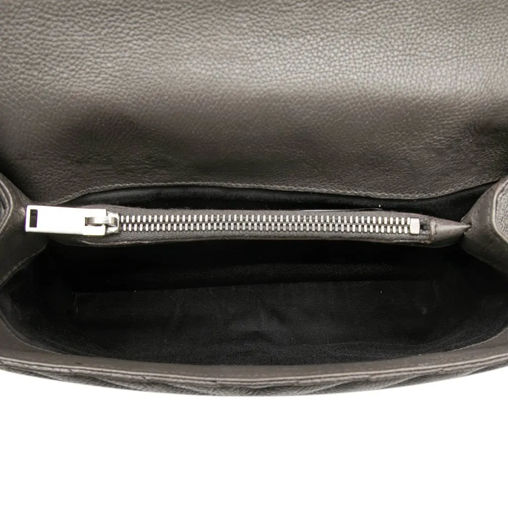 Saint Laurent Medium Chevron Sheepskin Monogram College Satchel MultiColor Leather Very good - Model View