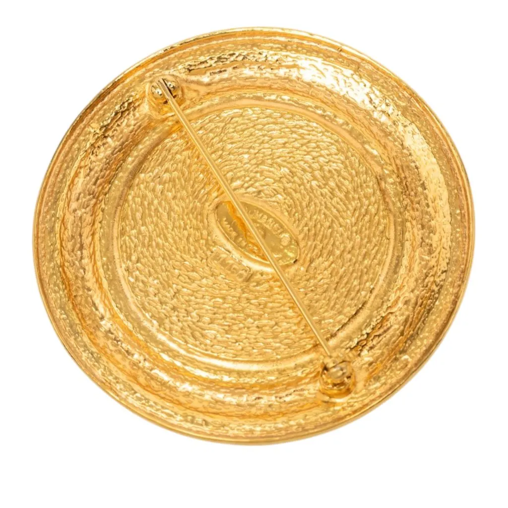 Chanel Gold Plated 31 Rue Cambon Medallion Pin Brooch Gold Metal Very good - Back View
