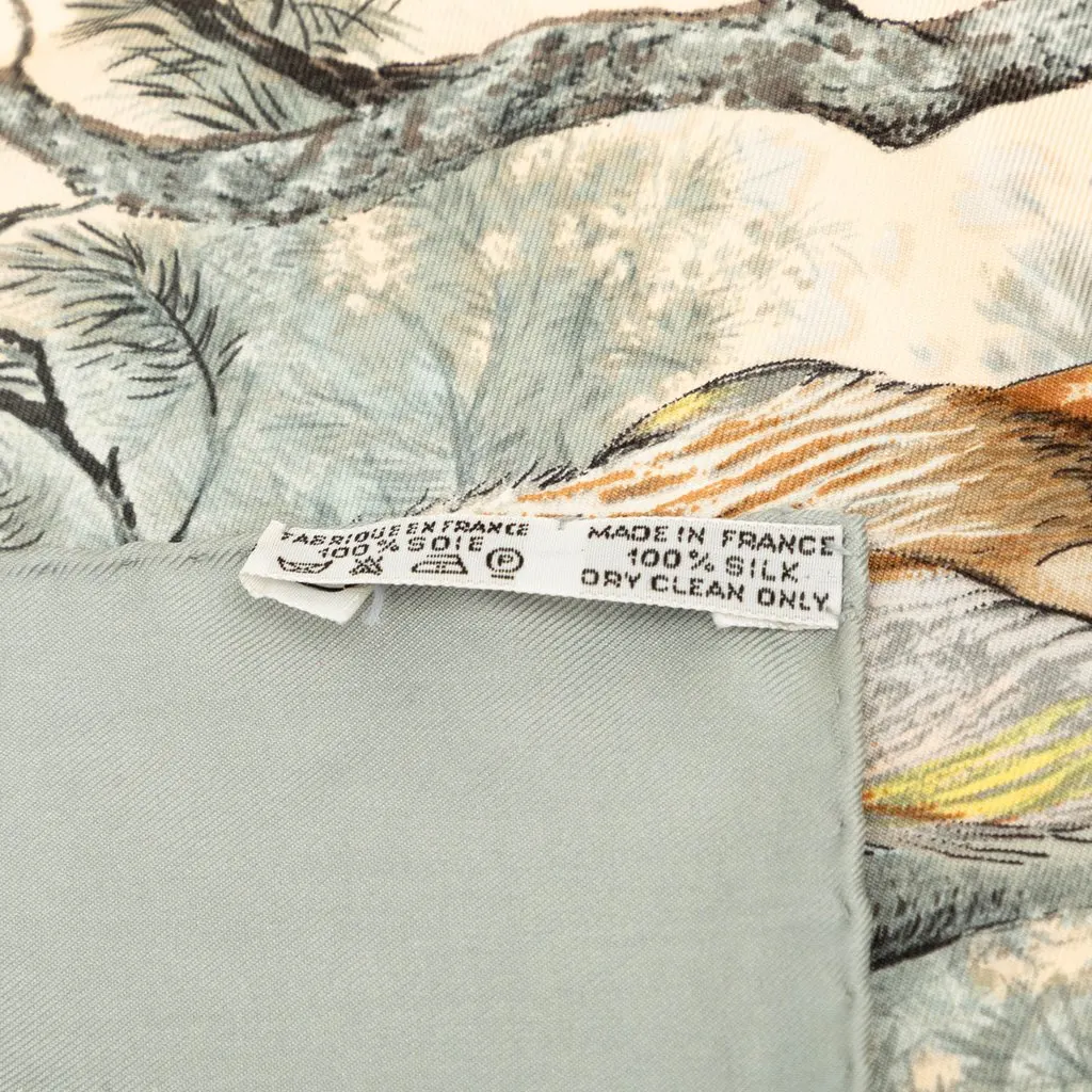 Hermès Halte en Camargue Silk Scarf 90 Beige Very good - Box View