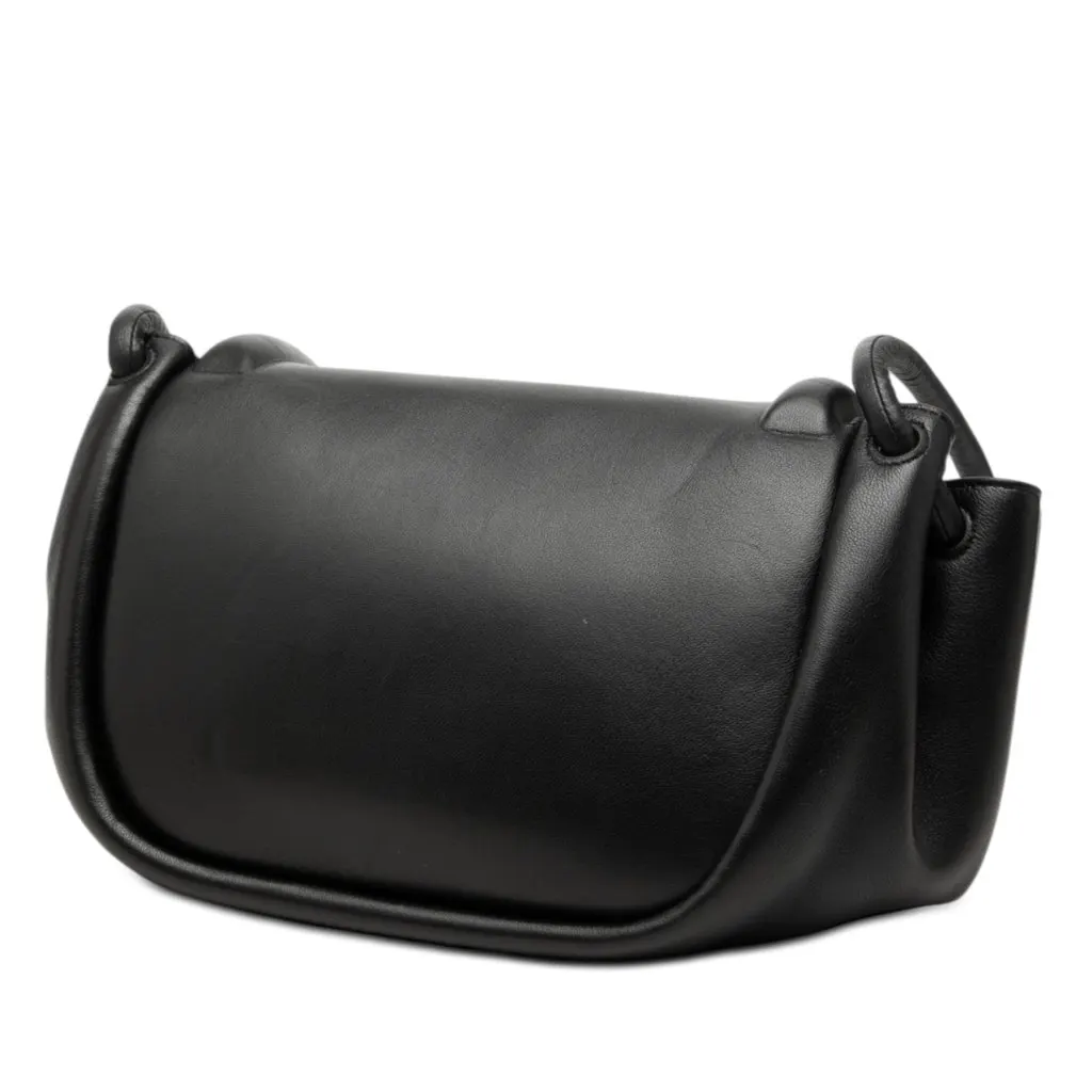 Bottega Veneta Small Lambskin Beak Crossbody Black Leather Good - Back View